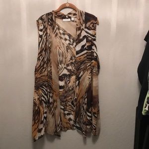 Polyester brown/tan vest